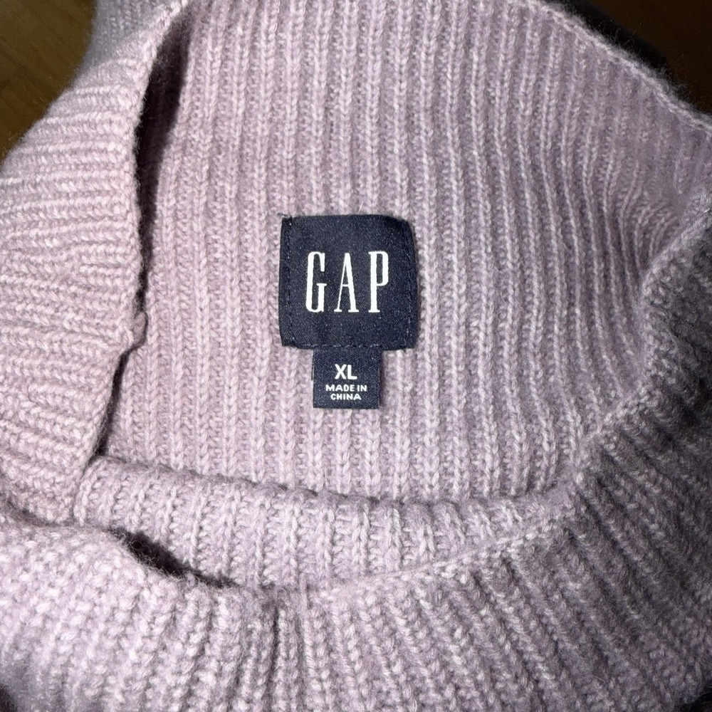 Gap Sweater Womens XL Purple Mock Neck Ribbed Knit Cotton Bld Winter Long Sleeve - Picture 2 of 10